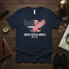 United States of America Est. 1776 patriotic t-shirt design with an eagle and American flag graphic