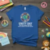 UNITY DAY TOGETHER AGAINST text design featuring stylish typography on quality t-shirt