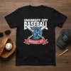 University City Baseball T-Shirt with a Spartan helmet graphic and crossed baseball bats. Features "University City Baseball" text