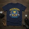 Lion lifting weights with text "Unleash Your Strength Pass Your Limits" on a navy t-shirt