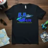 Black t-shirt featuring the Unlimited Hydroplane Racing (UHR) logo with a hydroplane graphic and website address