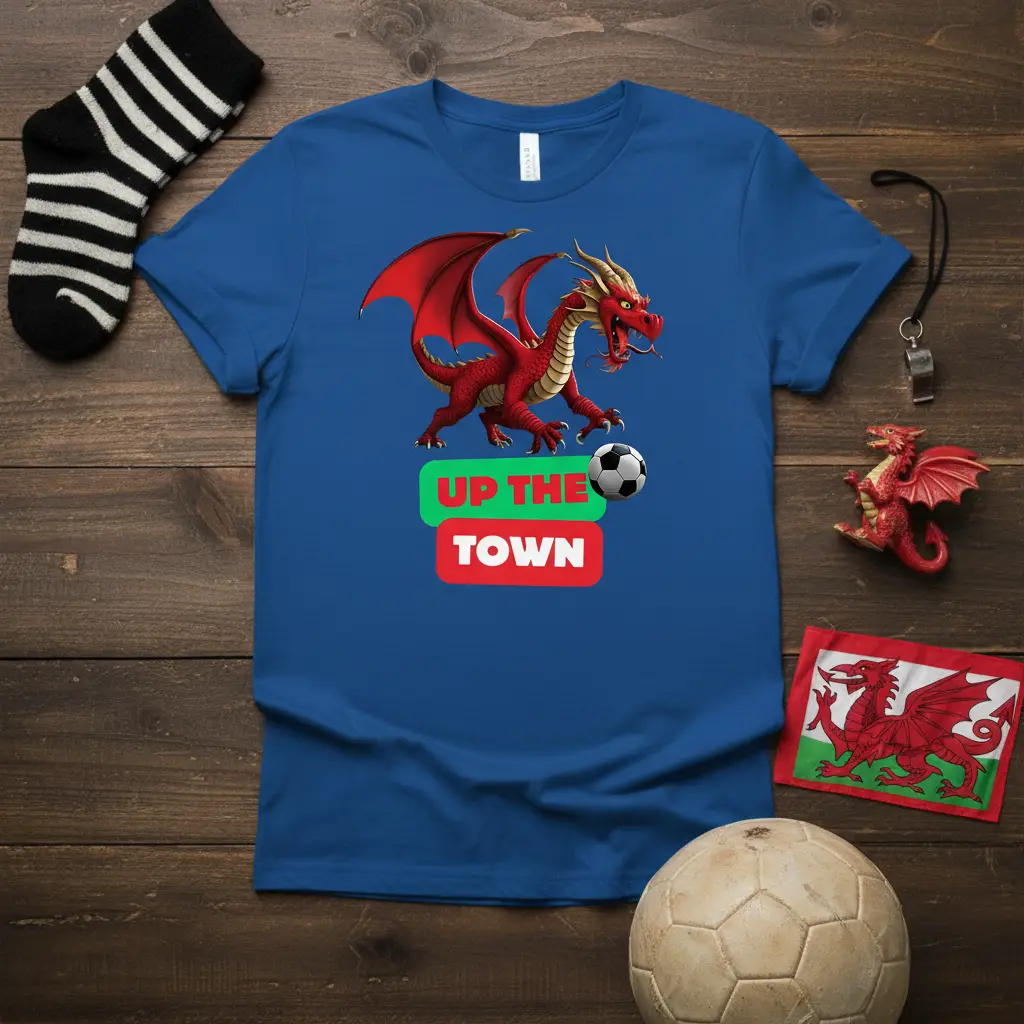 Up the Town Dragon Soccer Fan T-Shirt Football Gift