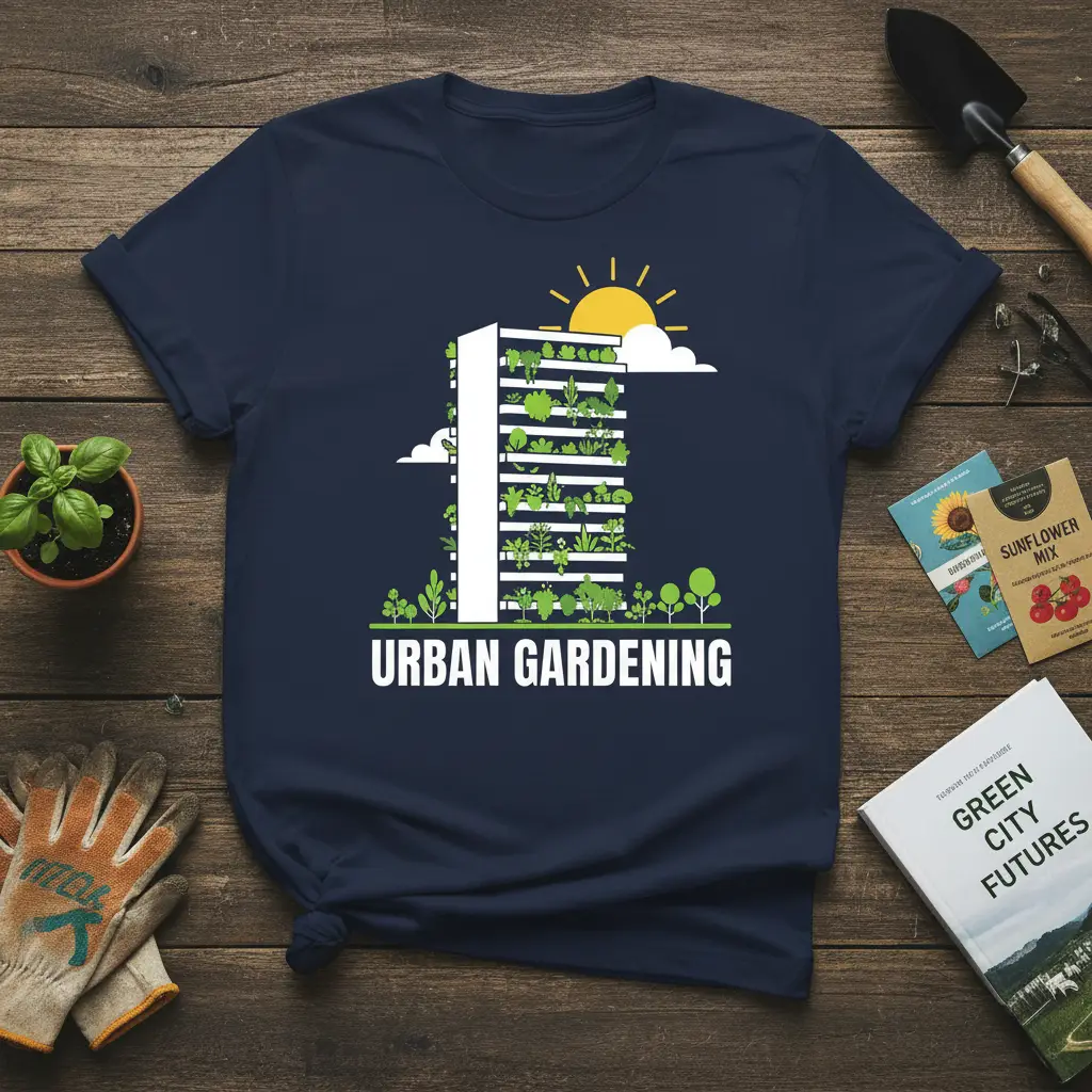 Urban Gardening T-Shirt Sustainable City Farming Design