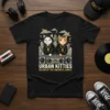 Urban Kitties Rulers of the Concrete Jungle t-shirt design with two cats and a boombox