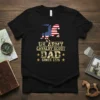 US Army Cavalry Scout Dad Since 1775 t-shirt featuring American flag horse rider graphic and military camouflage text