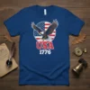 USA 1776 Eagle T-Shirt eye-catching graphic design printed on comfortable cotton t-shirt