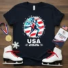 USA 2026 Figure Skating Championships t-shirt featuring two skaters in front of an American flag and stars