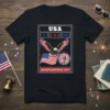 USA 4 JUL INDEPENDENCE DAY t-shirt design with an eagle, American flag, and Liberty Bell graphic