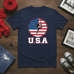 USA Aerialist eye-catching graphic design printed on comfortable cotton t-shirt