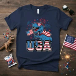 USA Dinosaur T-Shirt stylish graphic design printed on comfortable cotton t-shirt