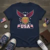 USA Eagle Shield unique graphic design printed on comfortable cotton t-shirt