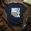 USA Flag Eagle detailed graphic design printed on comfortable cotton t-shirt