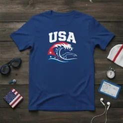 USA Swimming stylish graphic design printed on comfortable cotton t-shirt