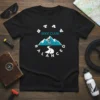 Black t-shirt with "Utah Bike Club Balanced" text and a graphic of a cyclist on a mountain road