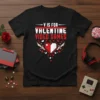 V is for Valentine Video Games T-Shirt with pixel heart and swords, retro gaming design