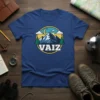 VAIZ mountain graphic t-shirt with trees, moon, and clouds, designed for outdoor adventurers