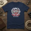Vallejo EST. 1868 CALIFORNIA t-shirt design with dragon crest and laurel wreath