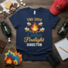 VBS 2024 Camp Firelight Director t-shirt with bees and campfire graphic. Text reads "VBS 2024 Camp Firelight DIRECTOR"