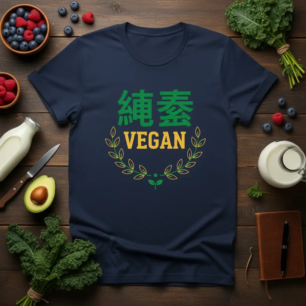 純素 VEGAN bold typography printed on soft premium material creating a standout t-shirt