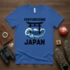 Venturesome Japan T-Shirt design with Torii gate, Mount Fuji, and Great Wave artwork