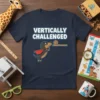 Vertically Challenged Dachshund T-Shirt featuring a cartoon dachshund wearing a red cape reaching for a cookie