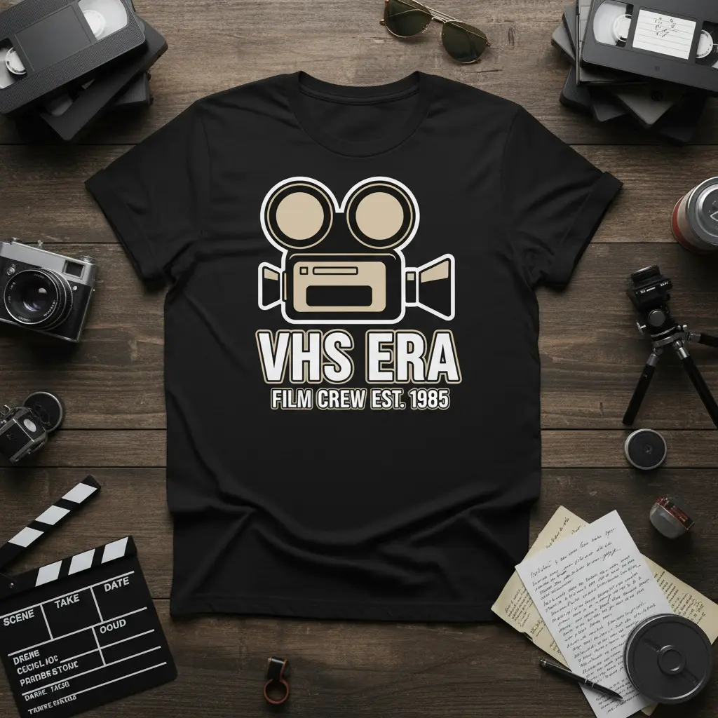 Vhs Era Film Crew Est. 1985 Retro Movie T-Shirt