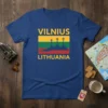 Vilnius Lithuania t-shirt design featuring the national flag colors and three crosses motif