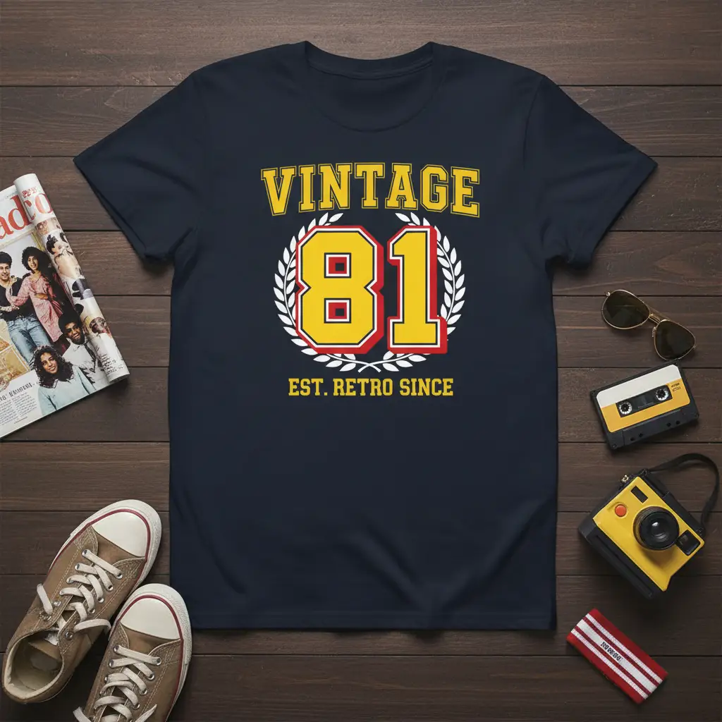 Vintage 81 Est. Retro Since T-Shirt 40th Birthday Gift