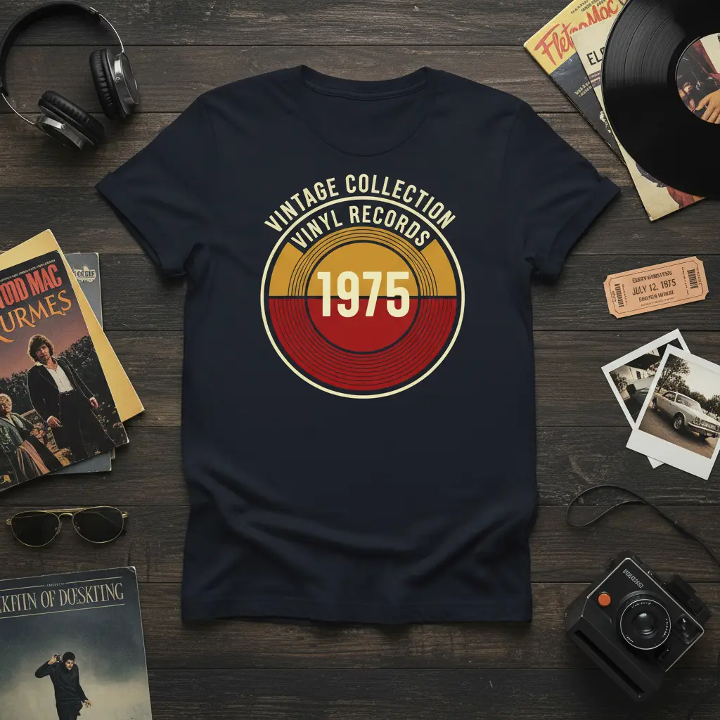 Vintage Collection Vinyl Records 1975 Tee