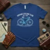 Vintage Cycling Club Est. 1920 T-Shirt with a retro blue bicycle graphic and text