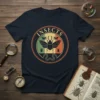 Vintage INSECTS circular graphic t-shirt design with beetle, butterflies, and segmented worms in retro colors