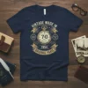 Navy t-shirt with gold text "Vintage Made In 1954 Original Paris 70th Birthday" and a pocket watch graphic