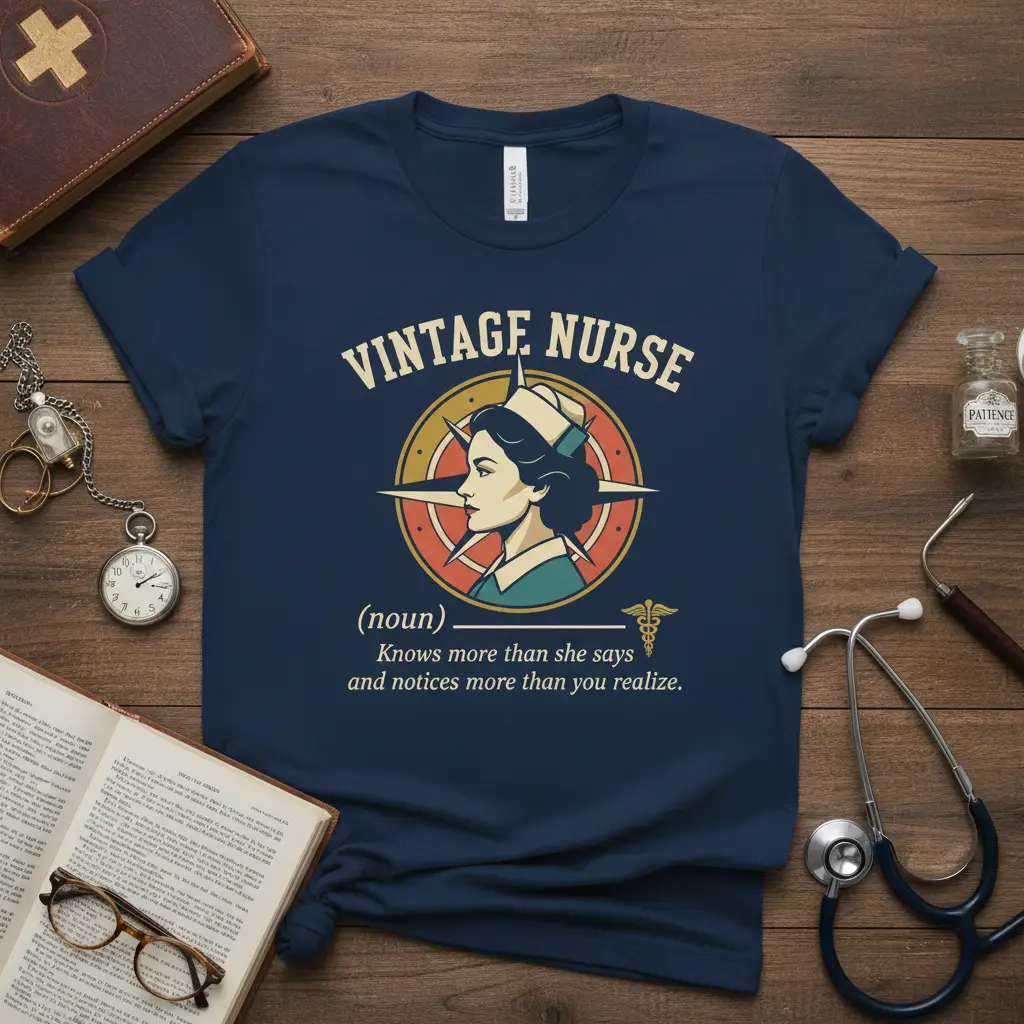 Vintage Nurse Knows more quote printed with stylish graphic on soft premium material t-shirt design