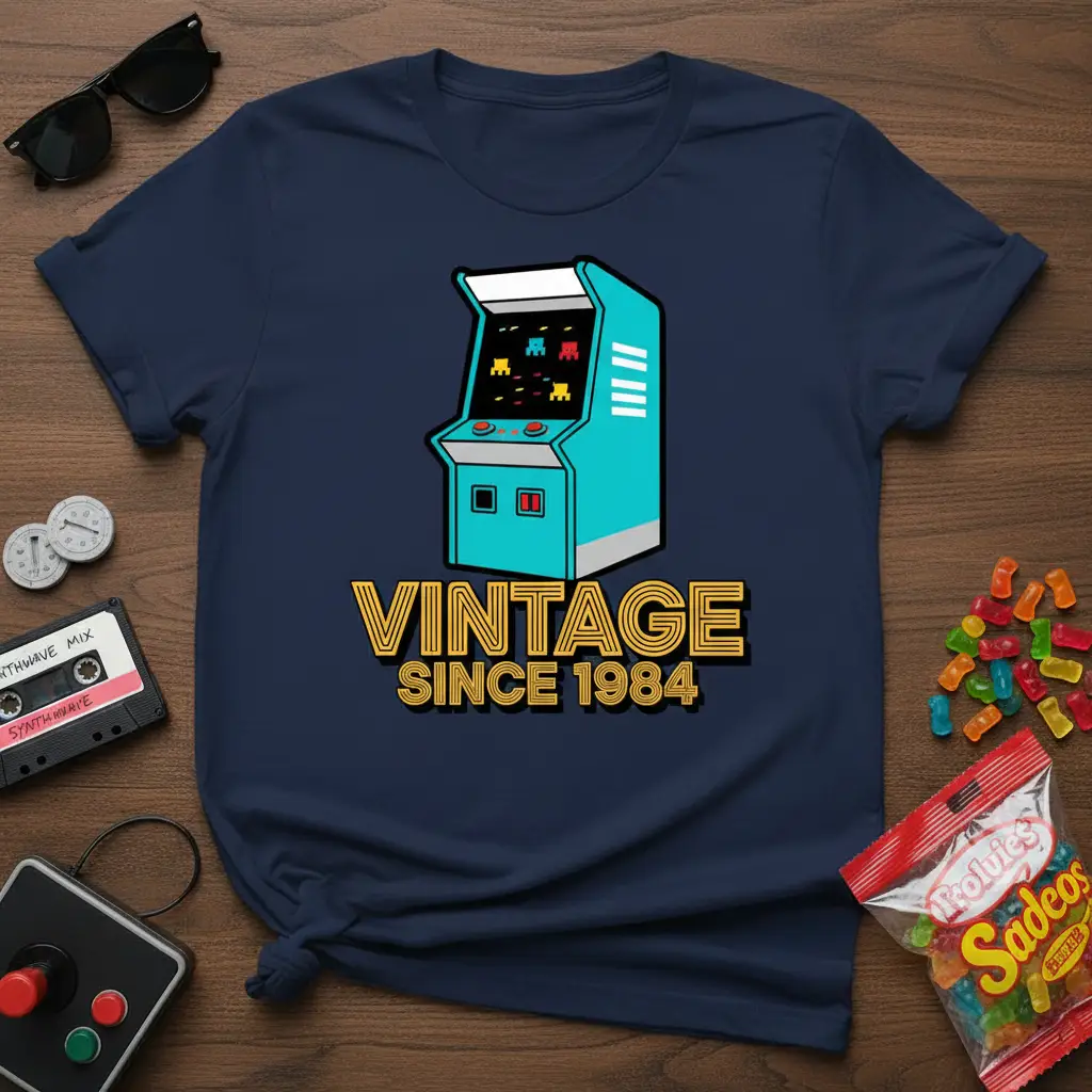Vintage Since 1984 Arcade Game T-Shirt Retro Gamer Gift