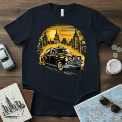 Vintage Taxi New York City bold graphic design printed on comfortable cotton t-shirt
