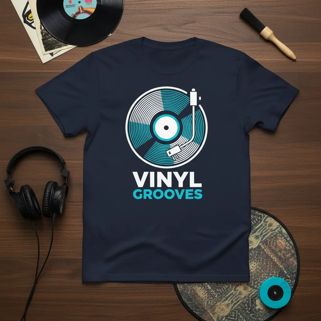 Vinyl Grooves Record Player T-Shirt for Music Lovers