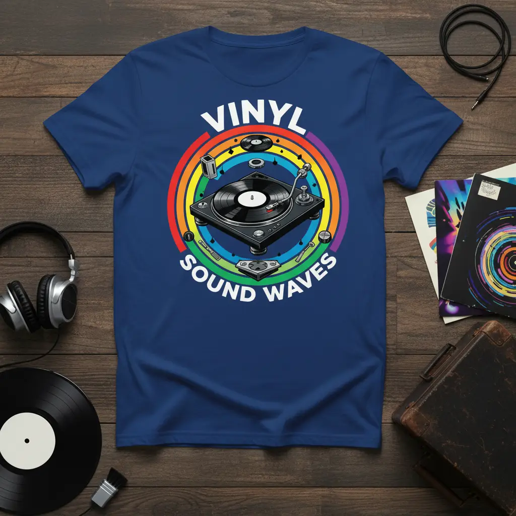 Vinyl Sound Waves Turntable T-Shirt for Music Lovers