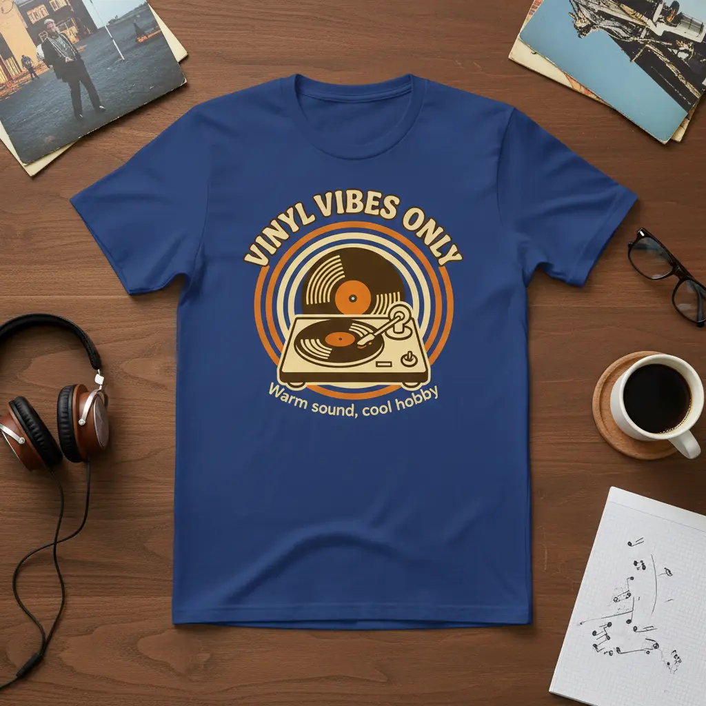 Vinyl Vibes Only Warm Sound Cool Hobby T-Shirt