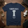 VIRTUOUS V.T. creative graphic design printed on comfortable cotton t-shirt