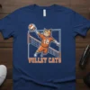 Volley Cats t-shirt design featuring a cat playing volleyball, number 12 on jersey