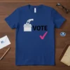 Blue Vote T-Shirt with graphic of a ballot box and checkmark