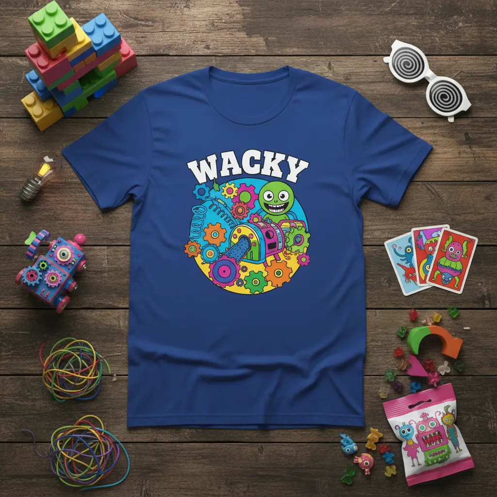 Wacky Funny Robot T-Shirt Quirky Monster Design Gift