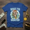 Sphinx cat pharaoh wearing sunglasses and gold chain, surrounded by money, with text "Wait I'm Goated" on a blue t-shirt