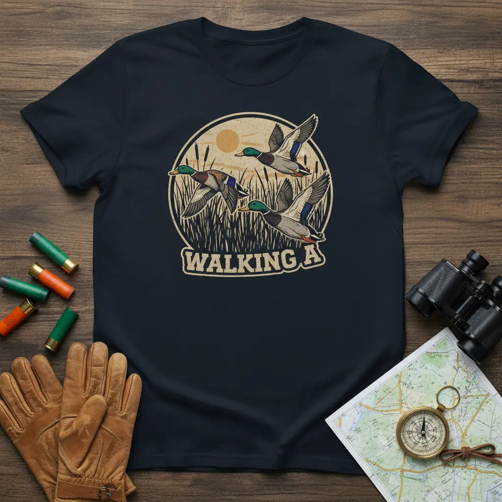 Walking a Duck Hunting T-Shirt for Waterfowl Hunters
