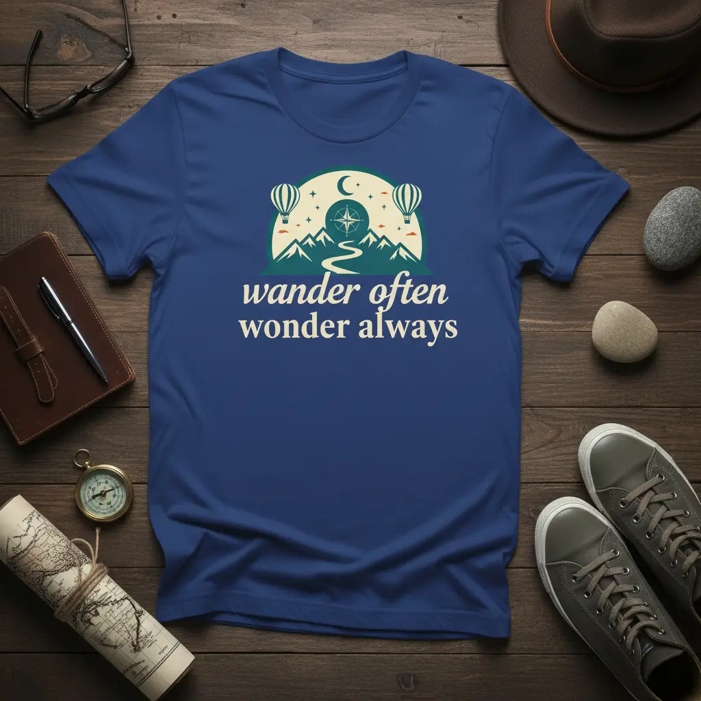 Wander Often Wonder Always Mountain Adventure T-Shirt