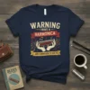 Harmonica player t-shirt with "Warning I Have A Harmonica And I Know How To Use It" text and graphic