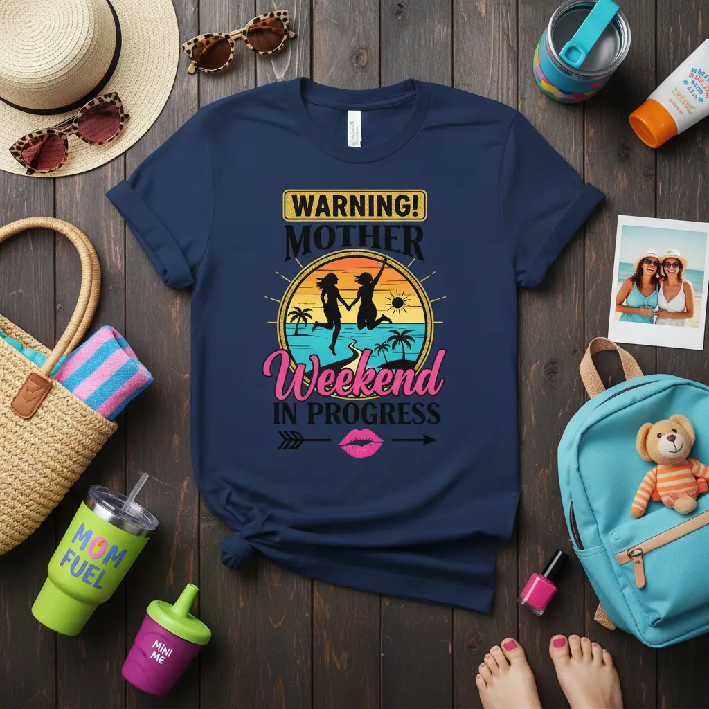 Warning! Mother Weekend in Progress T-Shirt Vacation Gift
