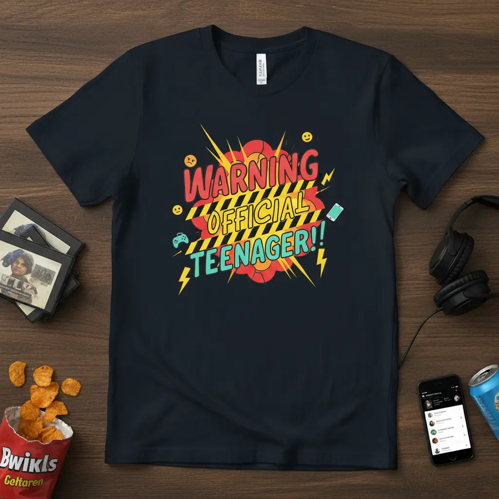 Warning Official Teenager!! T-Shirt Funny Teen Gift Idea
