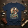 Warrior of Ancient Skies Protector of the Free t-shirt design featuring a Native American-inspired warrior on a mountaintop