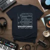 WAVEFORMS SINE TRIANGLE SAWTOOTH SQUARE unique graphic design printed on comfortable cotton t-shirt